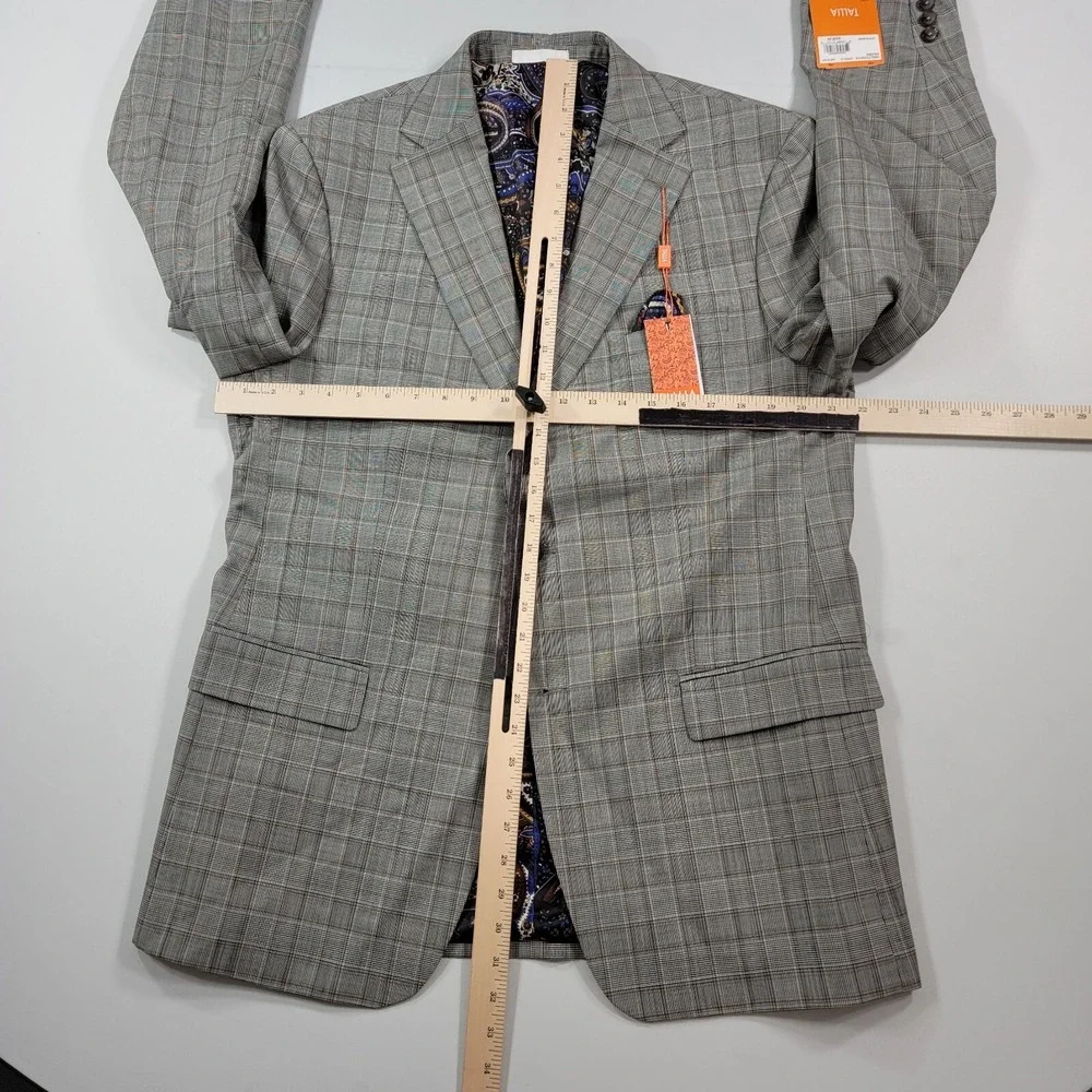 Tallia Slim-Fit Wool‎ Suit Mens 44L 2 Piece Pants 40x32 Cream Brown $600 NEW